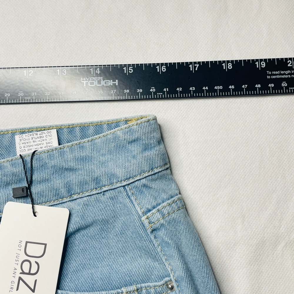 Dazy Womens Size S Light Wash Denim Mini Skirt Blue Casual Y2K Jean Skirt - Picture 8 of 10